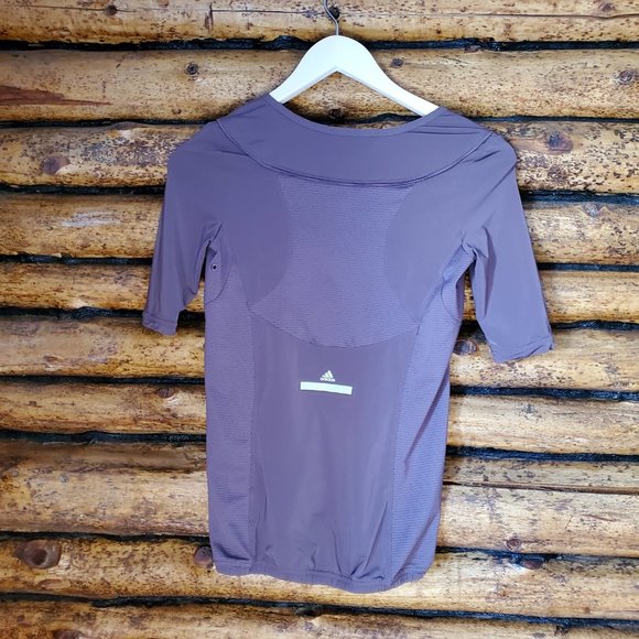 Adidas by Stella McCartney Dusty Mauve Button Front Elastic Waist Sport Top XS - Picture 3 of 11